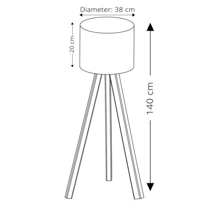 Podna lampa AYD 1xE27/40W/230V smeđa/bež