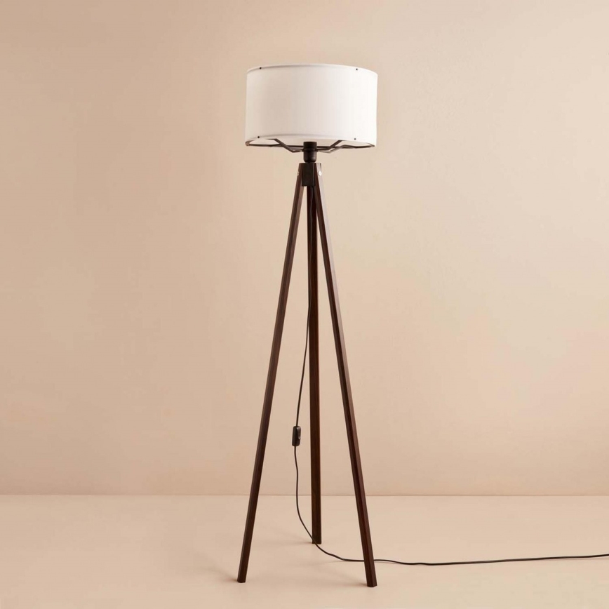 Podna lampa AYD 1xE27/40W/230V smeđa/bijela