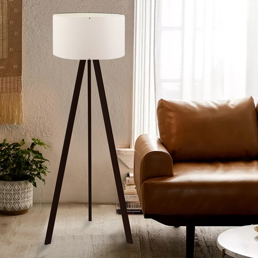 Podna lampa AYD 1xE27/40W/230V smeđa/bijela
