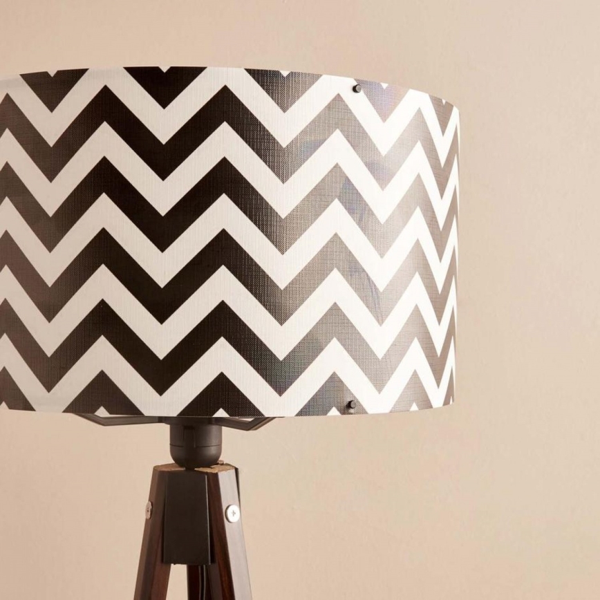 Podna lampa AYD 1xE27/40W/230V, smeđa/crna/bijela