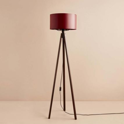 Podna lampa AYD 1xE27/40W/230V, smeđa/crvena