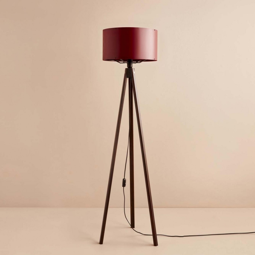 Podna lampa AYD 1xE27/40W/230V, smeđa/crvena