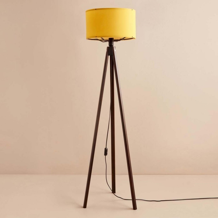 Podna lampa AYD 1xE27/40W/230V smeđa/narančasta