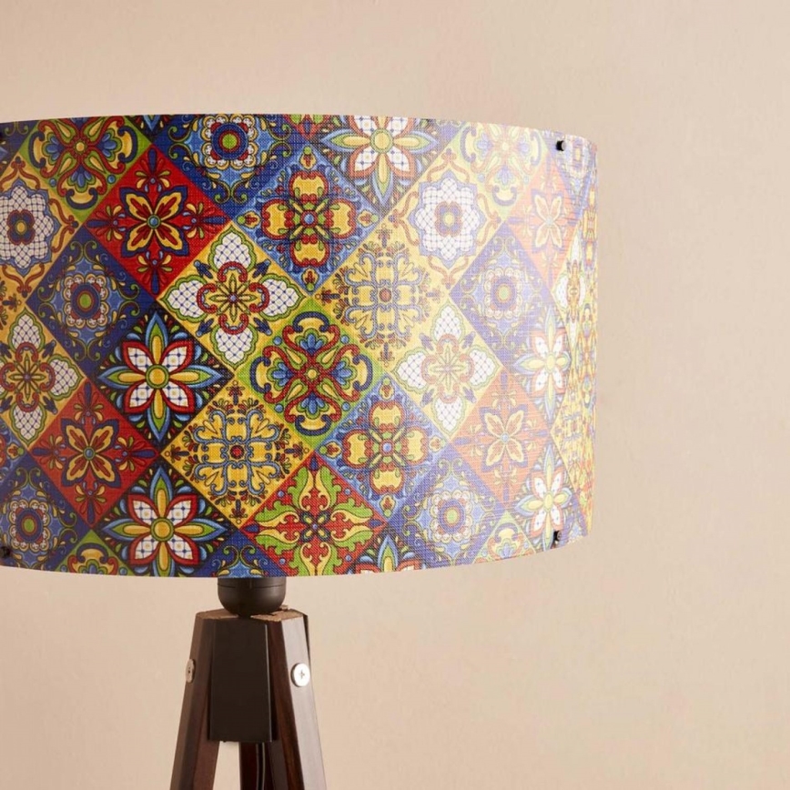 Podna lampa AYD 1xE27/40W/230V smeđa/šarena