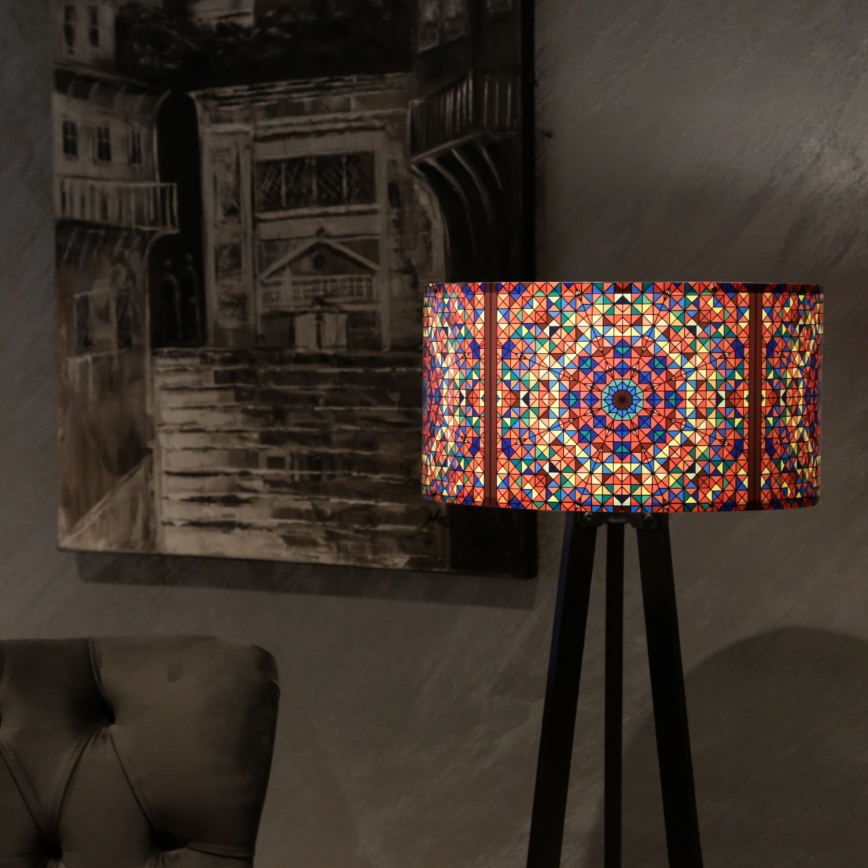 Podna lampa AYD 1xE27/40W/230V smeđa/šarena