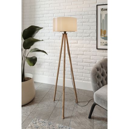 Podna lampa AYD 1xE27/40W/230V smeđa/siva