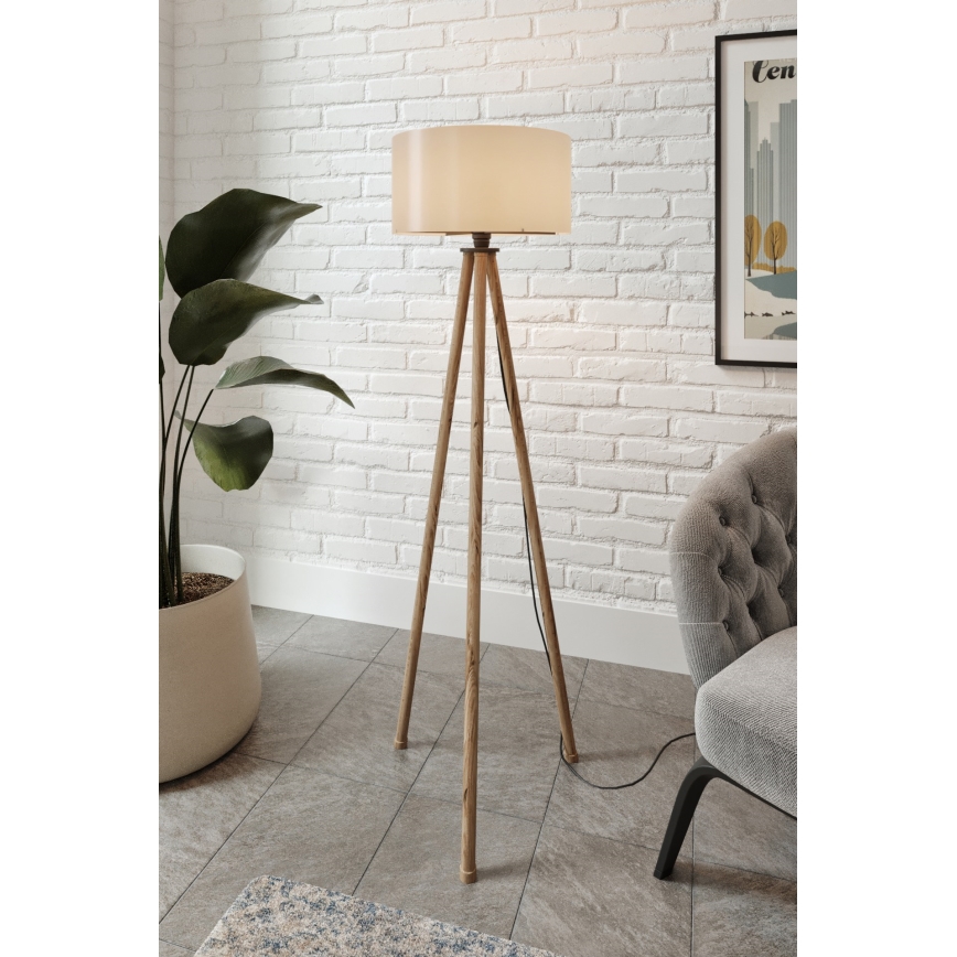 Podna lampa AYD 1xE27/40W/230V smeđa/siva