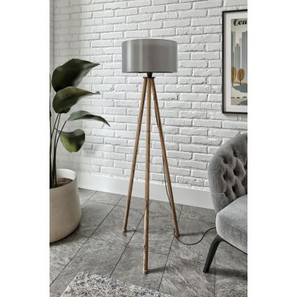Podna lampa AYD 1xE27/40W/230V smeđa/siva