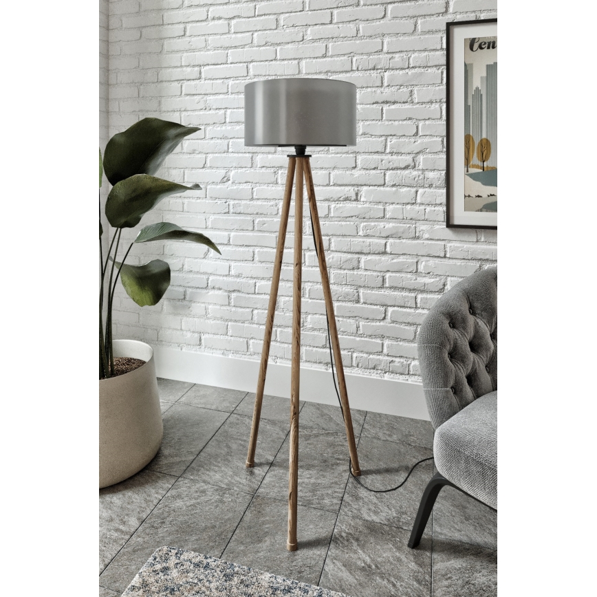 Podna lampa AYD 1xE27/40W/230V smeđa/siva
