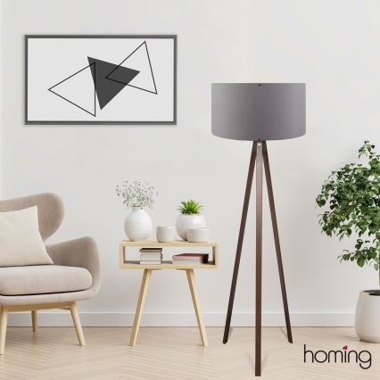 Podna lampa AYD 1xE27/40W/230V smeđa/siva