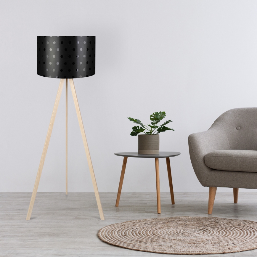 Stojeća lampa AYD 1xE27/60W/230V crna/bež