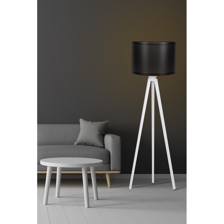 Podna lampa AYD 1xE27/60W/230V crna/bijela