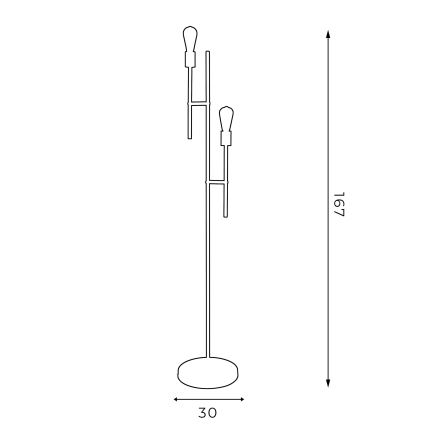 Podna lampa CARTAGO 2xE27/60W/230V crna