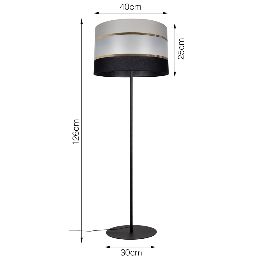 Podna lampa CORAL 1xE27/60W/230V crna/siva