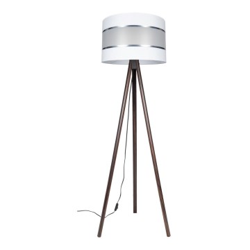Podna lampa CORAL 1xE27/60W/230V smeđa/bijela/mat krom