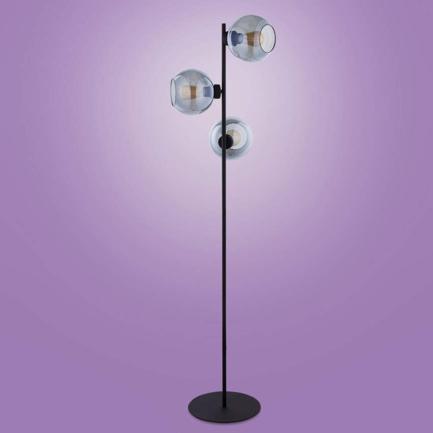 Podna lampa CUBUS 3xE27/60W/230V crna