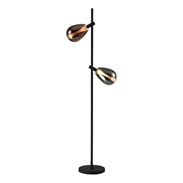 Podna lampa DENSO 2xG9/5W/230V crni krom/bakrena