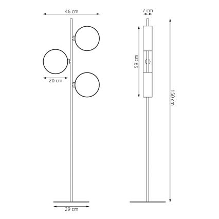 Podna lampa DRUMZ 3xE14/10W/230V smeđa