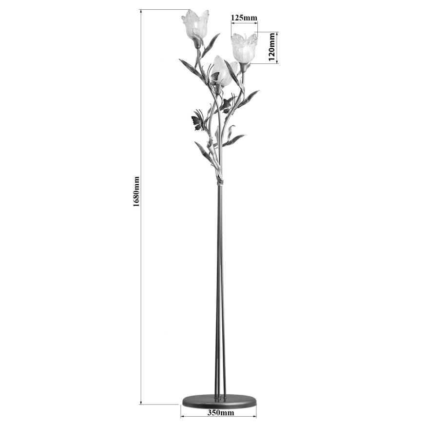 Podna lampa EDEN 3xE14/40W/230V murano staklo