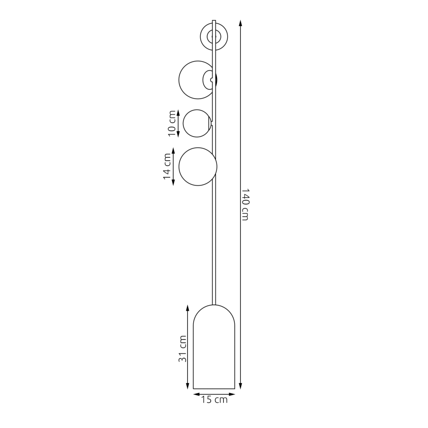 Podna lampa ETNO 4xG9/8W/230V crna