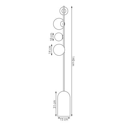 Podna lampa ETNO 4xG9/8W/230V narančasta