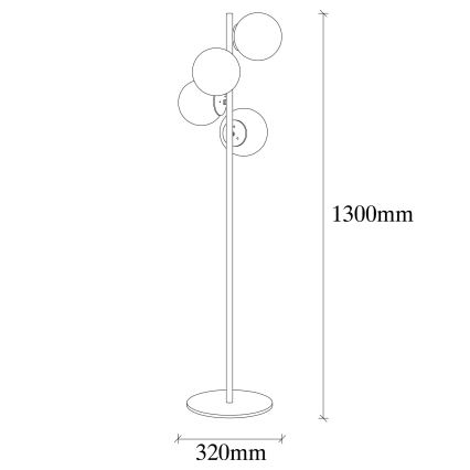 Podna lampa FAZE 4xE27/100W/230V