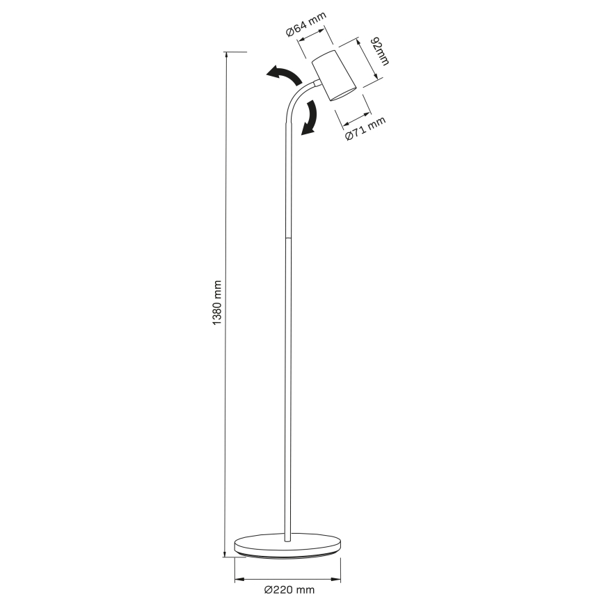 Podna lampa FELIX 1xGU10/9W/230V crna