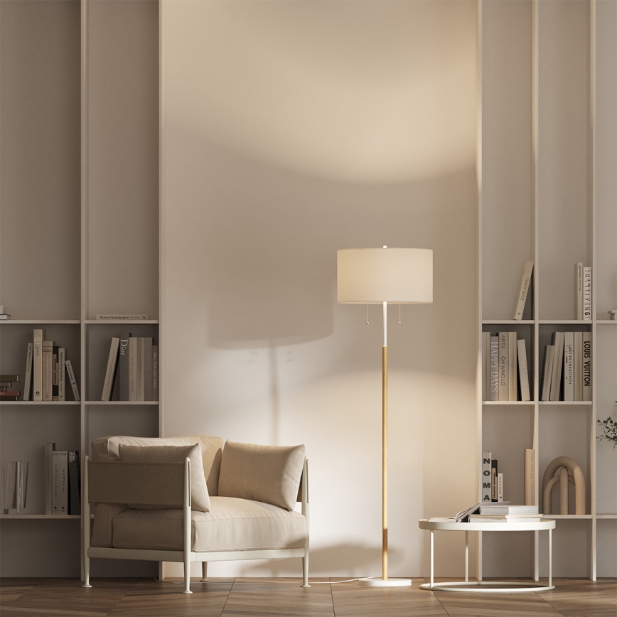 Podna lampa FOGO 2xE27/15W/230V bijela/bež