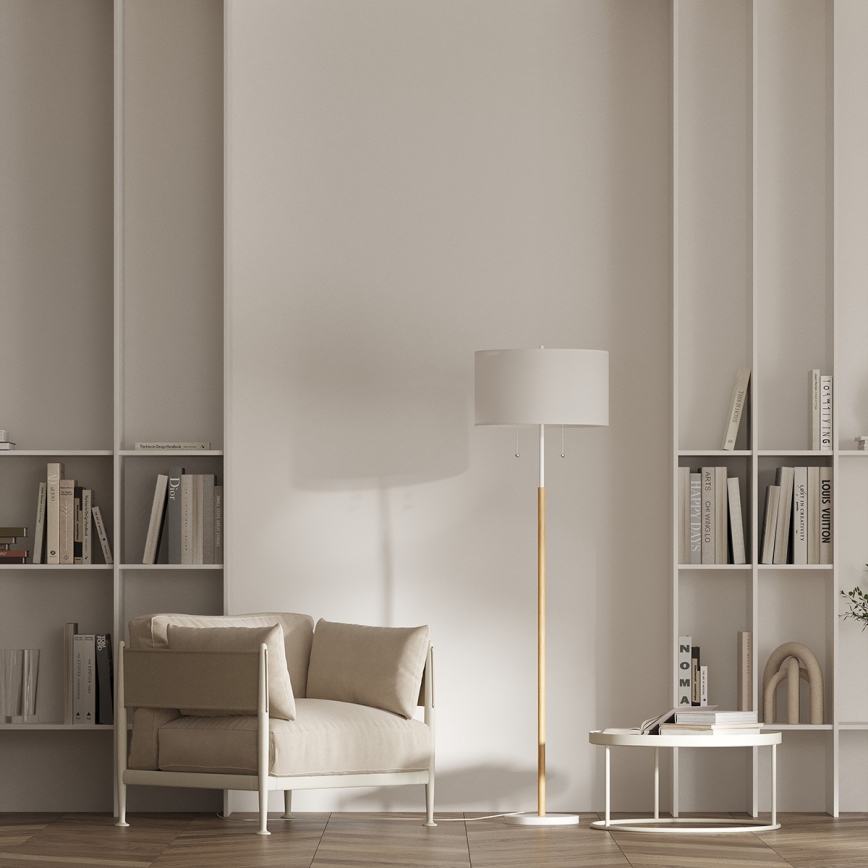 Podna lampa FOGO 2xE27/15W/230V bijela/bež