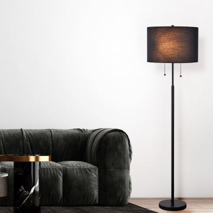 Podna lampa FOGO 2xE27/15W/230V crna