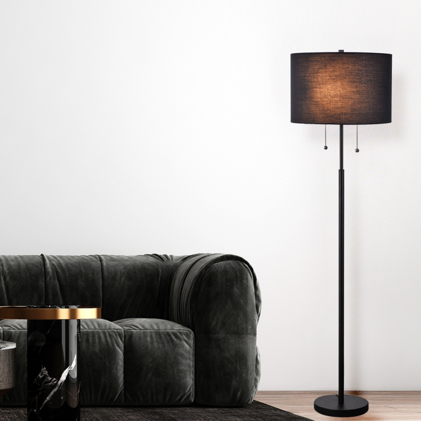 Podna lampa FOGO 2xE27/15W/230V crna