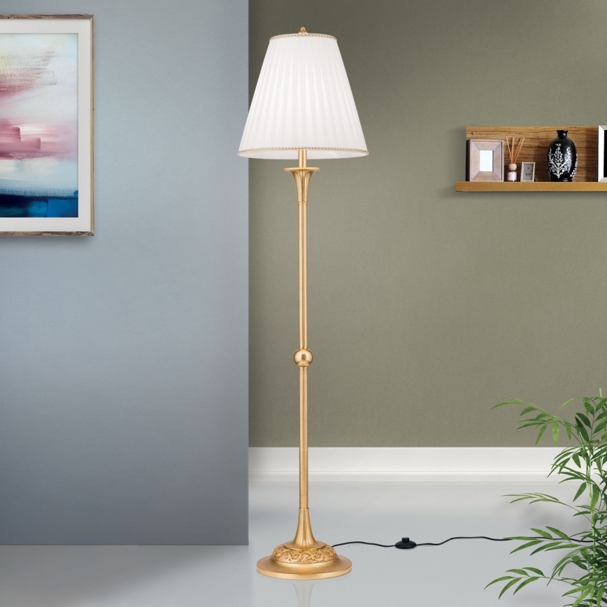 Podna lampa FONSA 1xE27/60W/230V bijela/zlatna