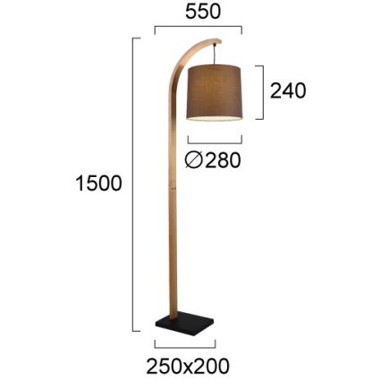 Podna lampa HANA 1xE27/40W/230V smeđa
