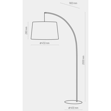 Podna lampa HANG 1xE27/25W/230V crna