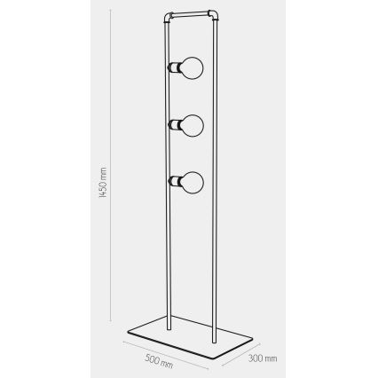 Podna lampa HYDRIA 3xE27/60W/230V crna