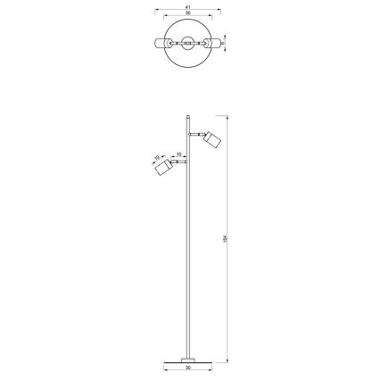 Podna lampa JOKER 2xGU10/25W/230V bijela/sjajni krom