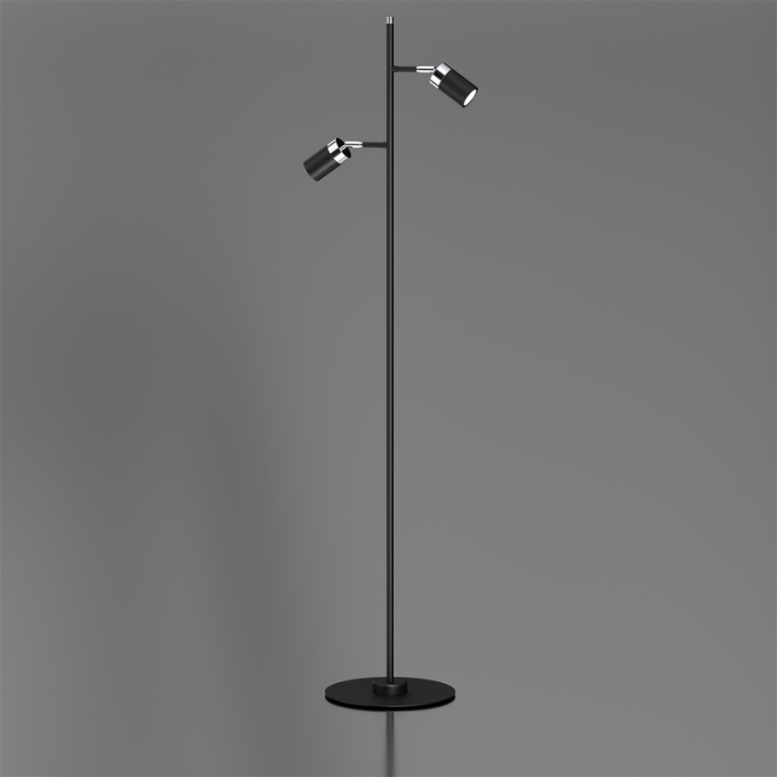 Podna lampa JOKER 2xGU10/25W/230V crna/sjajni krom