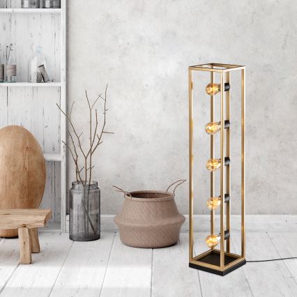 Podna lampa KAFES 5xE27/40W/230V zlatna