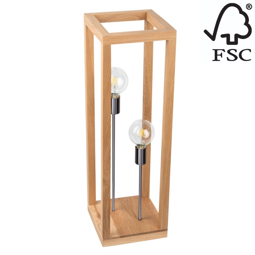 Podna lampa KAGO 2xE27/60W/230V mat hrast – FSC certificirano