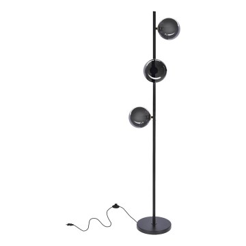 Podna lampa KAMA 3xG9/28W/230V crna/dimna crna