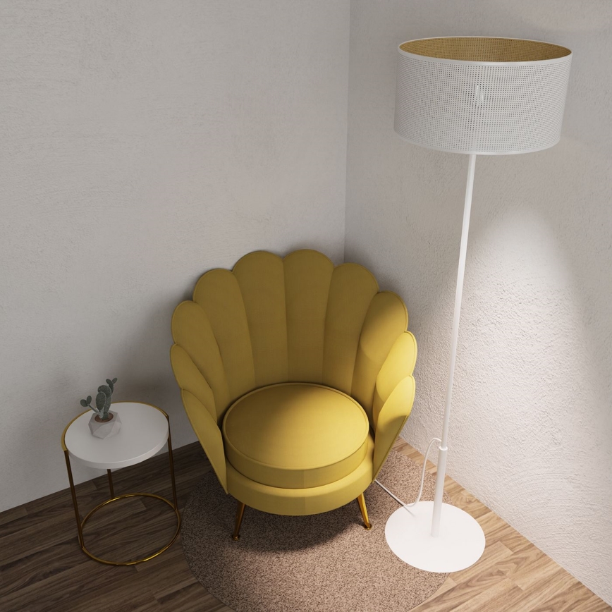 Podna lampa LOFT SHADE 1xE27/60W/230V bijela/zlatna