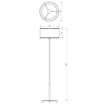 Podna lampa LOFT SHADE 1xE27/60W/230V crna