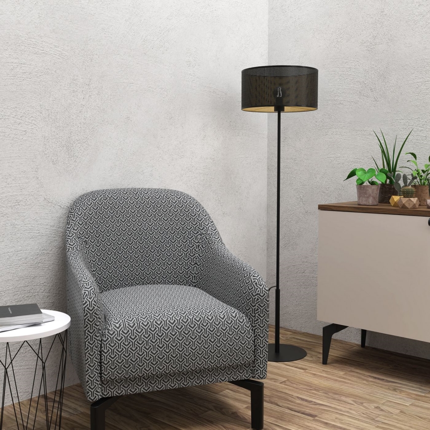 Podna lampa LOFT SHADE 1xE27/60W/230V crna/zlatna