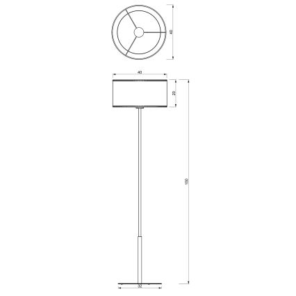 Podna lampa LOFT SHADE 1xE27/60W/230V crna/zlatna