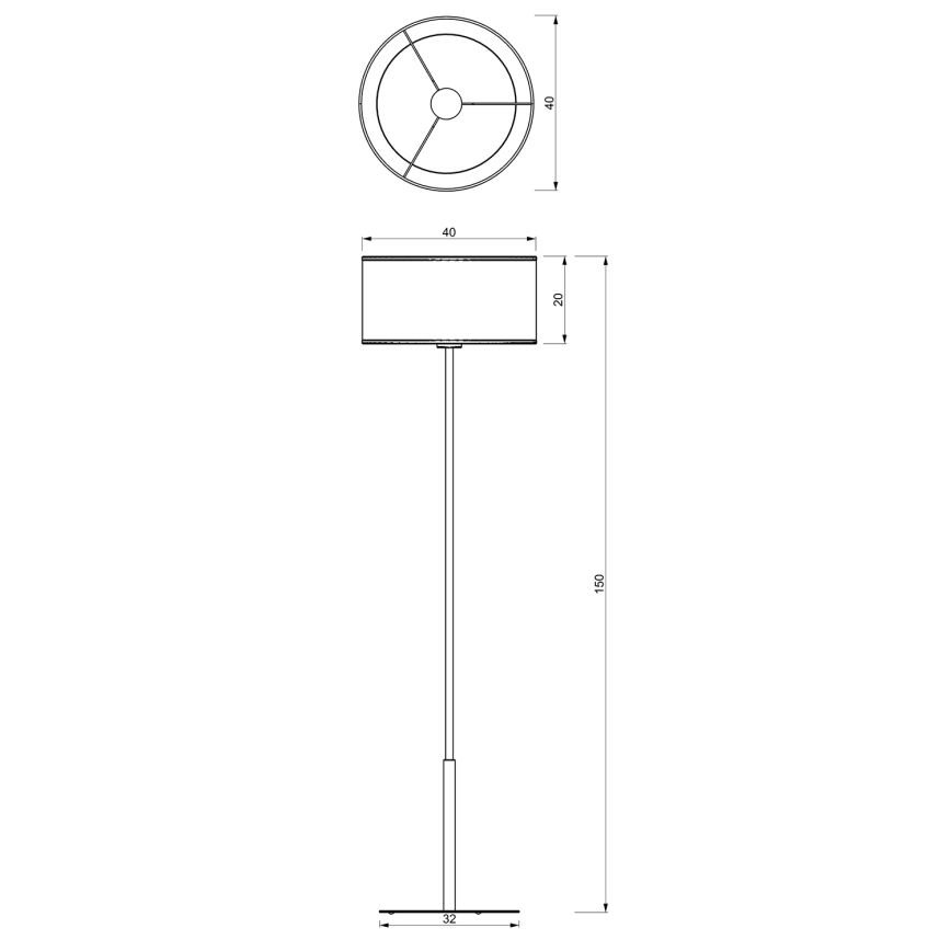 Podna lampa LOFT SHADE 1xE27/60W/230V crna/zlatna