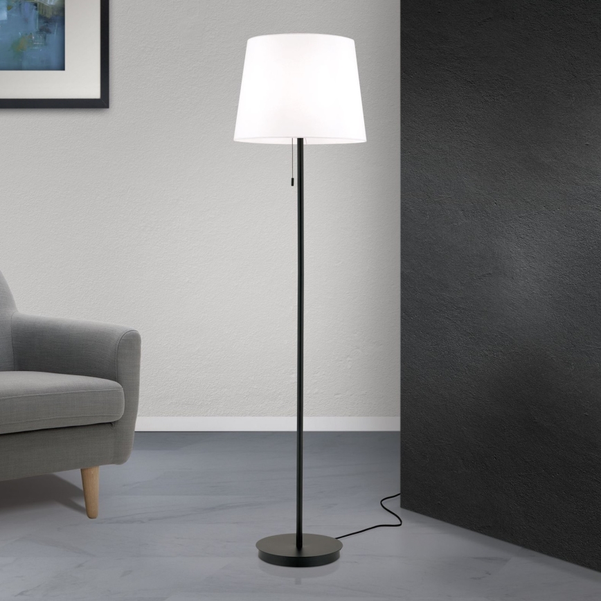 Podna lampa LUDWIG 1xE27/40W/230V bijela/crna