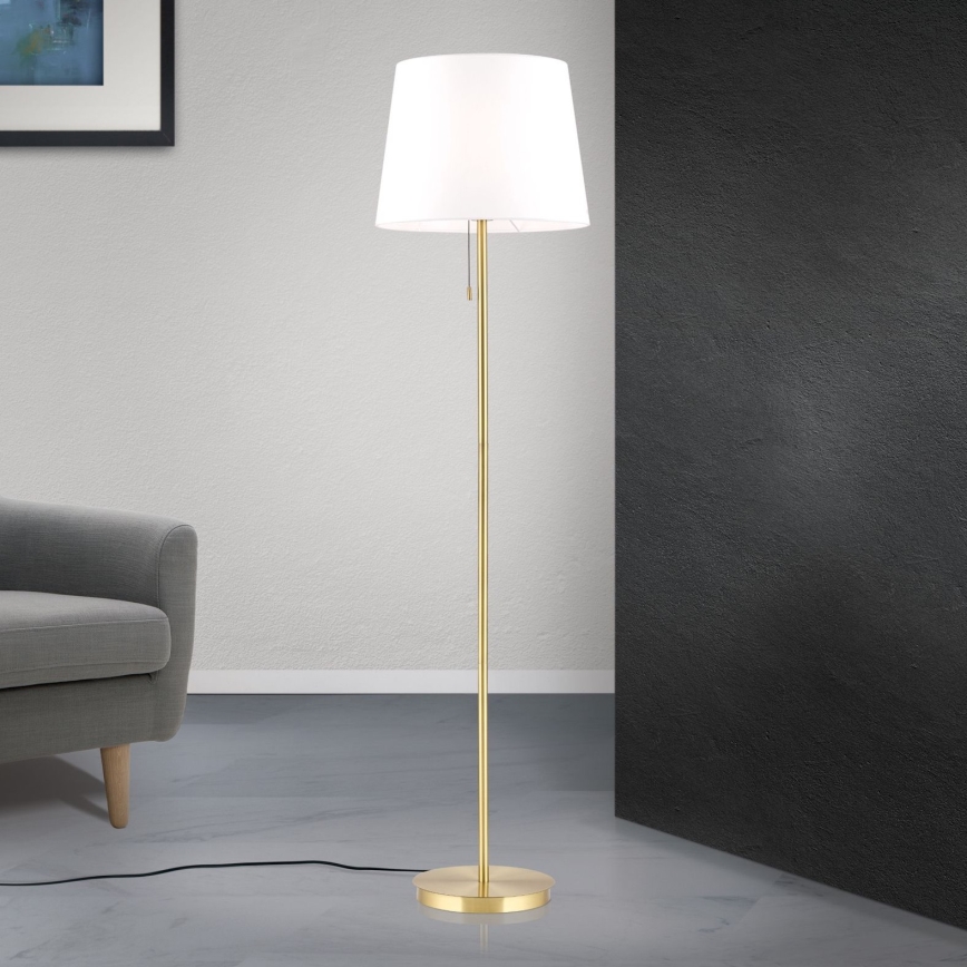 Podna lampa LUDWIG 1xE27/40W/230V bijela/zlatna