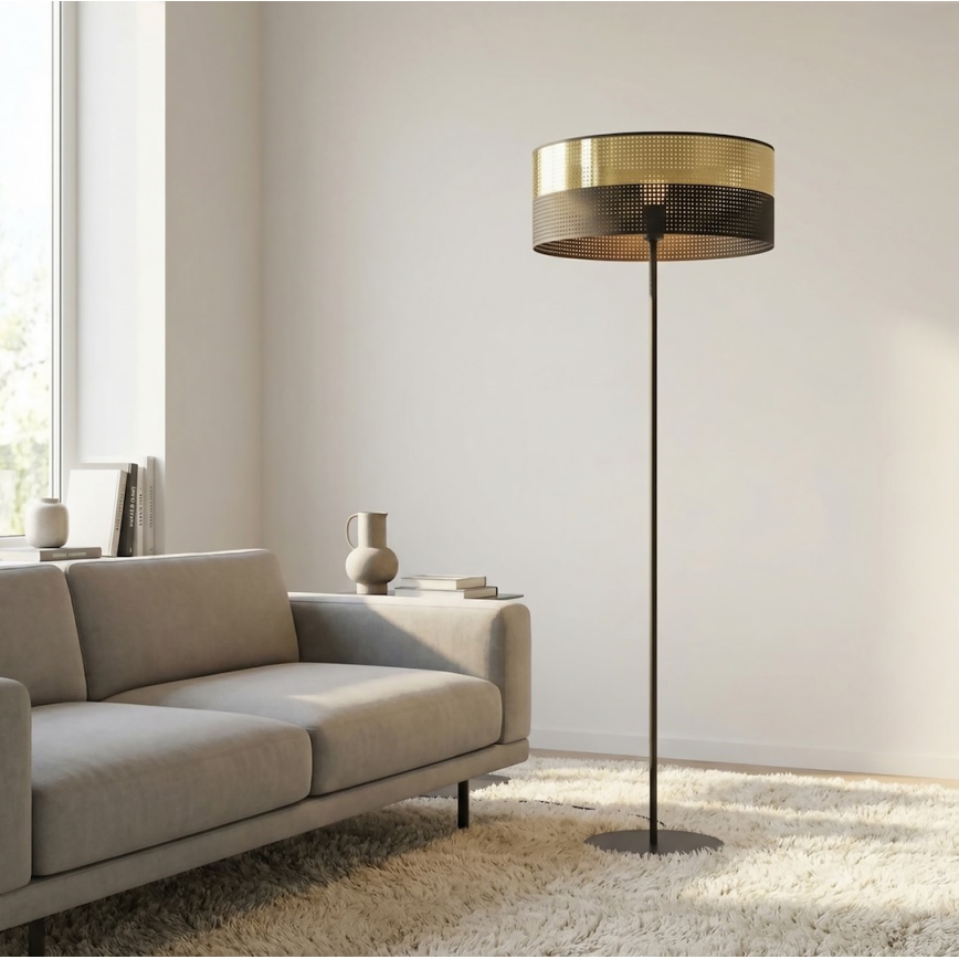 Podna lampa LUX 1xE27/15W/230V crna/zlatna