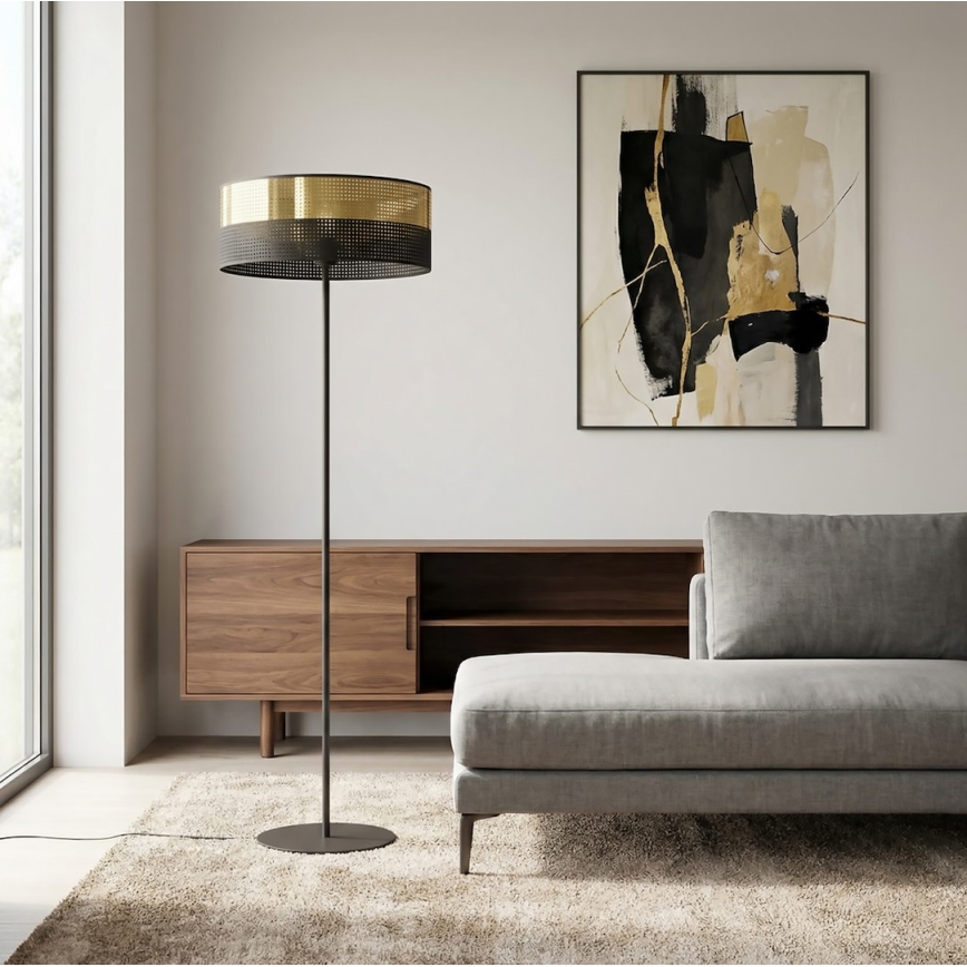 Podna lampa LUX 1xE27/15W/230V crna/zlatna
