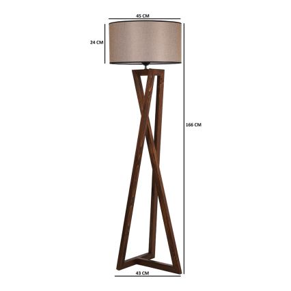 Podna lampa MACKA 1xE27/60W/230V bež/smeđa